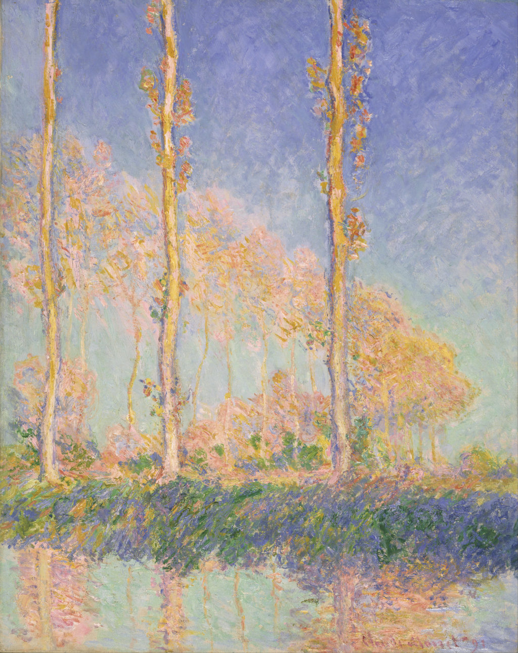 Three Poplar Trees, Autumn Effect Claude Monet W1307 Philadelphia Museum of Art